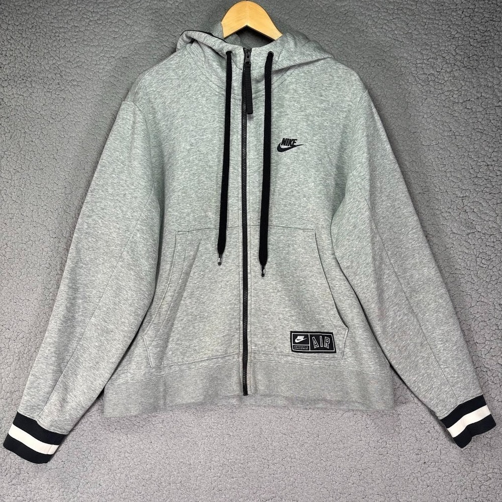 Nike Air Full Zip Hoodie Jacket Fleece Sweatshirt NSW Back Hit Mens M Spellout